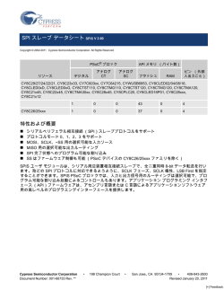 SPI スレーブ データシート SPIS V 2.60 特性および概要