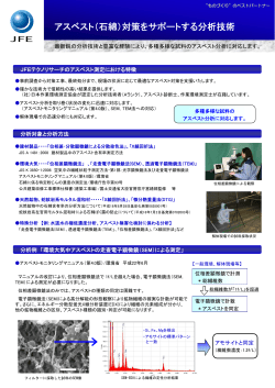 アスベスト（石綿）対策をサポートする分析技術