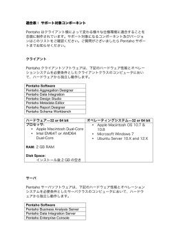 適合表： サポート対象コンポーネント Pentaho はクライアント様によって