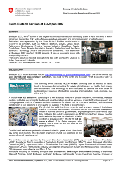 Swiss Pavilion at BioJapan 2007 - EDA