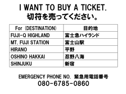 I WANT TO BUY A TICKET. 切符を売ってください。