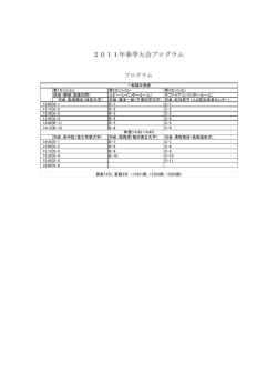 2011年春季大会プログラム