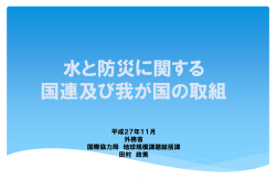 水と防災に関する 国連及び我が国の取組