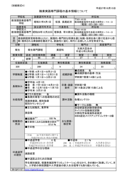 職業実践専門課程の基本情報について