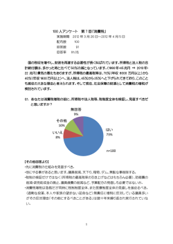 100 人アンケート 第 7 回「消費税」 はい 73% いいえ 8% その他 10% 無