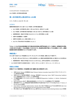 第 1 四半期の売上高は前年比 4.8%増