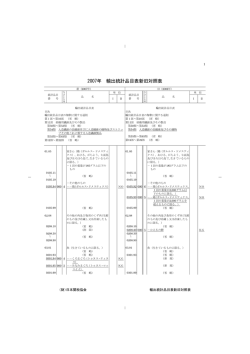 2007年 輸出統計品目表新旧対照表