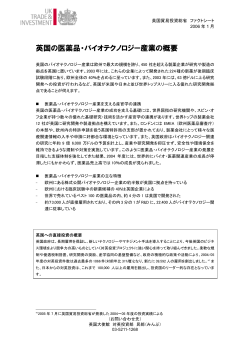 英国の医薬品・バイオテクノロジー産業の概要