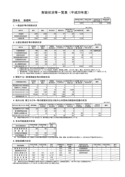 財政状況等一覧表（平成20年度）
