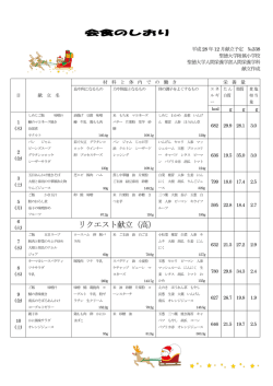 今月の会食メニュー表（PDF）