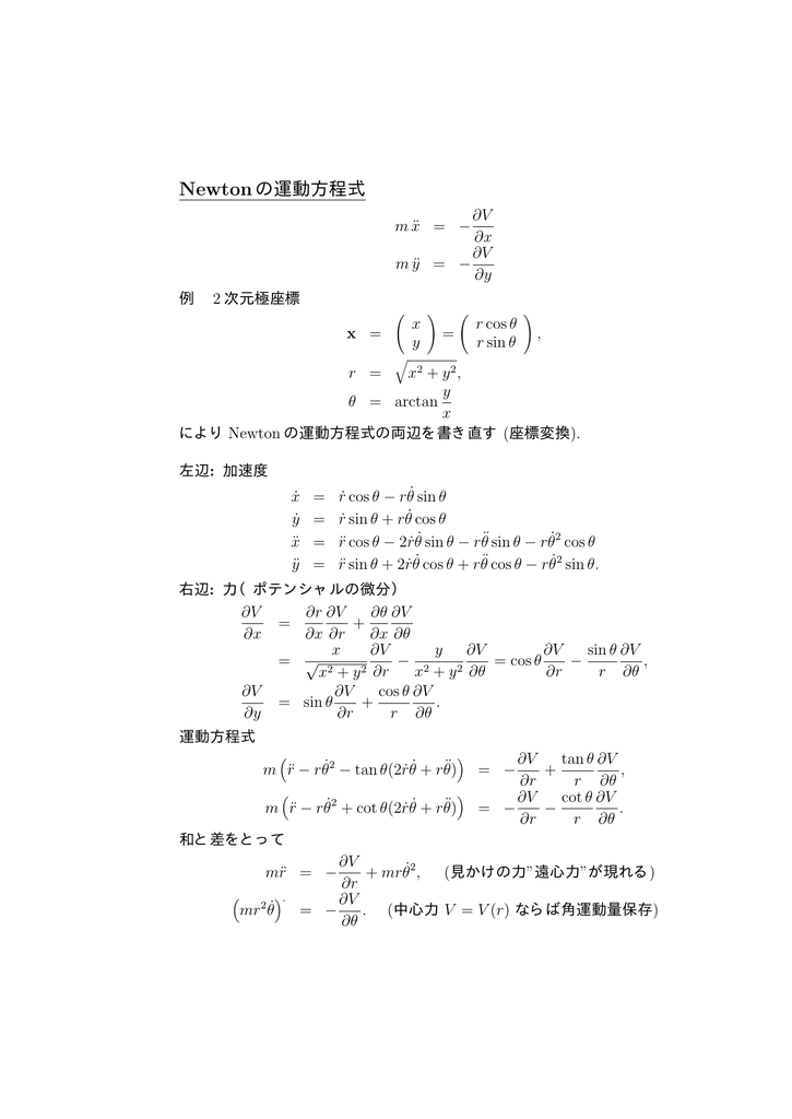 Newtonの運動方程式