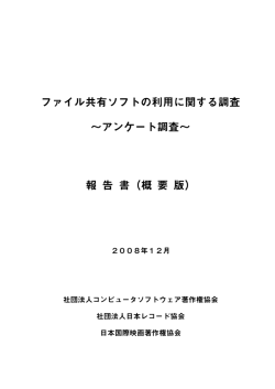 2008年度 P2Pアンケート調査概要（PDF 136KB