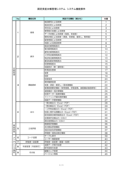 固定資産台帳管理システム システム機能要件