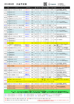 2014年9月 大会予定表 - AK