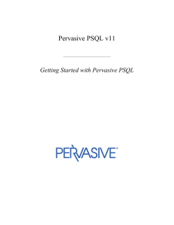 Getting Started with Pervasive PSQL
