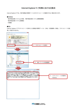 Internet Explorer 9ご利用における注意点