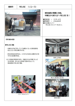 香美市 REUSE （リユース） 家財道具の需要と供給。 卒業生から新入生