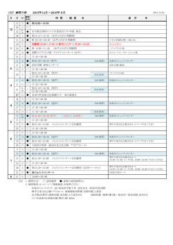 CET 練習日程 2015年12月～2016年 8月