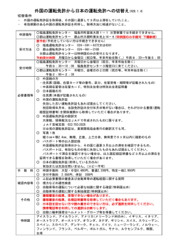 外国の運転免許から日本の運転免許への切替え(H28.1.4)