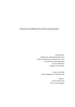 &Auml;sthetik und nachhaltige Entwicklung in Bergregionen