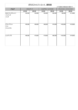 FIAT ガラスファイバーコート 価格表