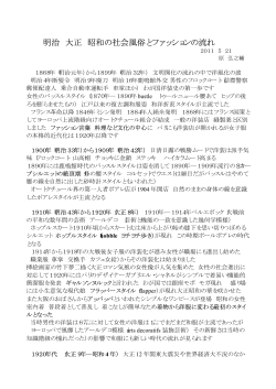 明治 大正 昭和の社会風俗とファッションの流れ
