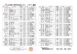 西門司市民センタークラブ一覧