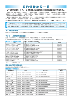 契約保養施設一覧 - 大阪薬業厚生年金基金