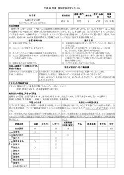 基礎栄養学実験 - 愛知学泉大学