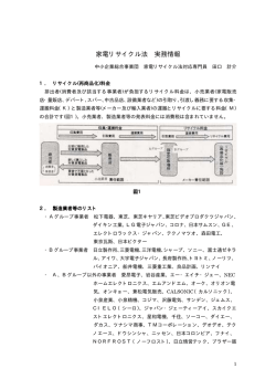 家電リサイクル法 実務情報