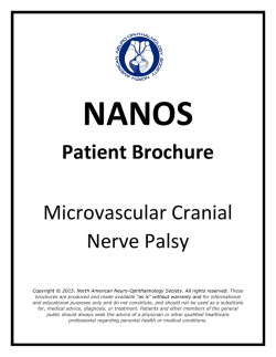 Patient Brochure Microvascular Cranial Nerve Palsy