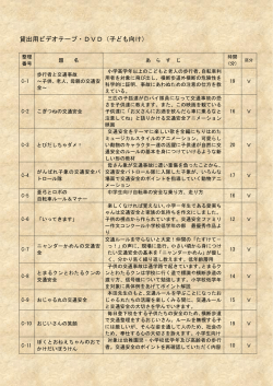 貸出用ビデオテープ・DVD（子ども向け）