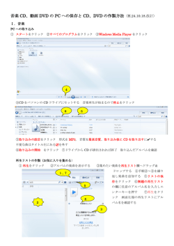 音楽 CD、動画 DVD の PC への保存と CD、DVD の作製方法