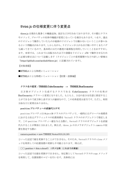 three.js の仕様変更に伴う変更点