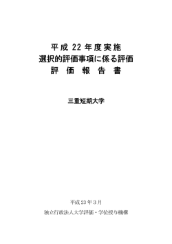 選択的評価事項に係る評価結果報告書