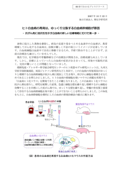 ヒト白血病の再発は、ゆっくり分裂する白血病幹細胞が原因