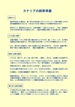 ②カナリアの飼育準備