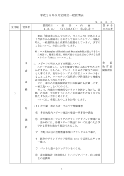 9月定例会一般質問表