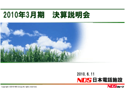 2010年3月期決算説明会資料