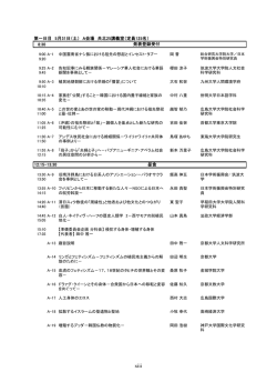 第一日目 5月31日（土） A会場 共北25講義室（定員125名） 8:30 発表
