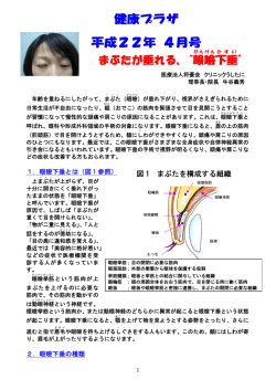 まぶたが垂れる、&ldquo;眼 瞼 下垂 &rdquo;