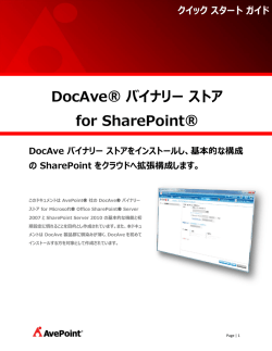 DocAve&reg; バイナリー ストア for SharePoint