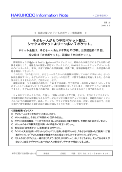 母親に聞いた子どものポケット実態調査 ≫ 子ども一人がもつ