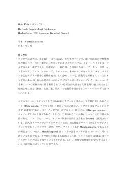 Gotu Kola（ゴツコラ） By Gayle Engels, Josef Brickmann HerbalGram