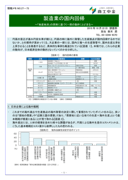 製造業の国内回帰