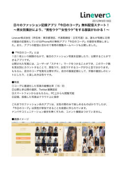 日々のファッション記録アプリ『今日のコーデ』無料