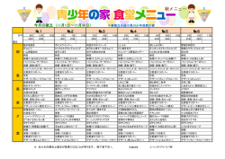 食事メニュー - 水郷小見川少年自然の家