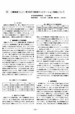 53 二高速フェリー用 TCP の船後キャビテ"ション性能について
