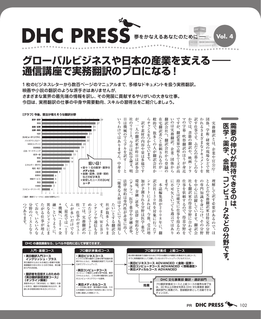 DHCプロ翻訳家養成講座「日英実務翻訳コース」一式 camarapontal.sp.gov.br