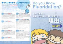 ｢フッ化物応用の総合的研究班｣ 監修 2009年2月